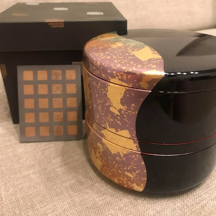 Amazon.co.jp: 金沢 箔一 七彩丸二段重 重箱 : ホーム＆キッチン